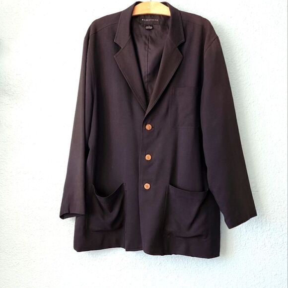 Baracuta 100% silk button front luxecore lagenlook minimalist freestyle blazer - Picture 1 of 11